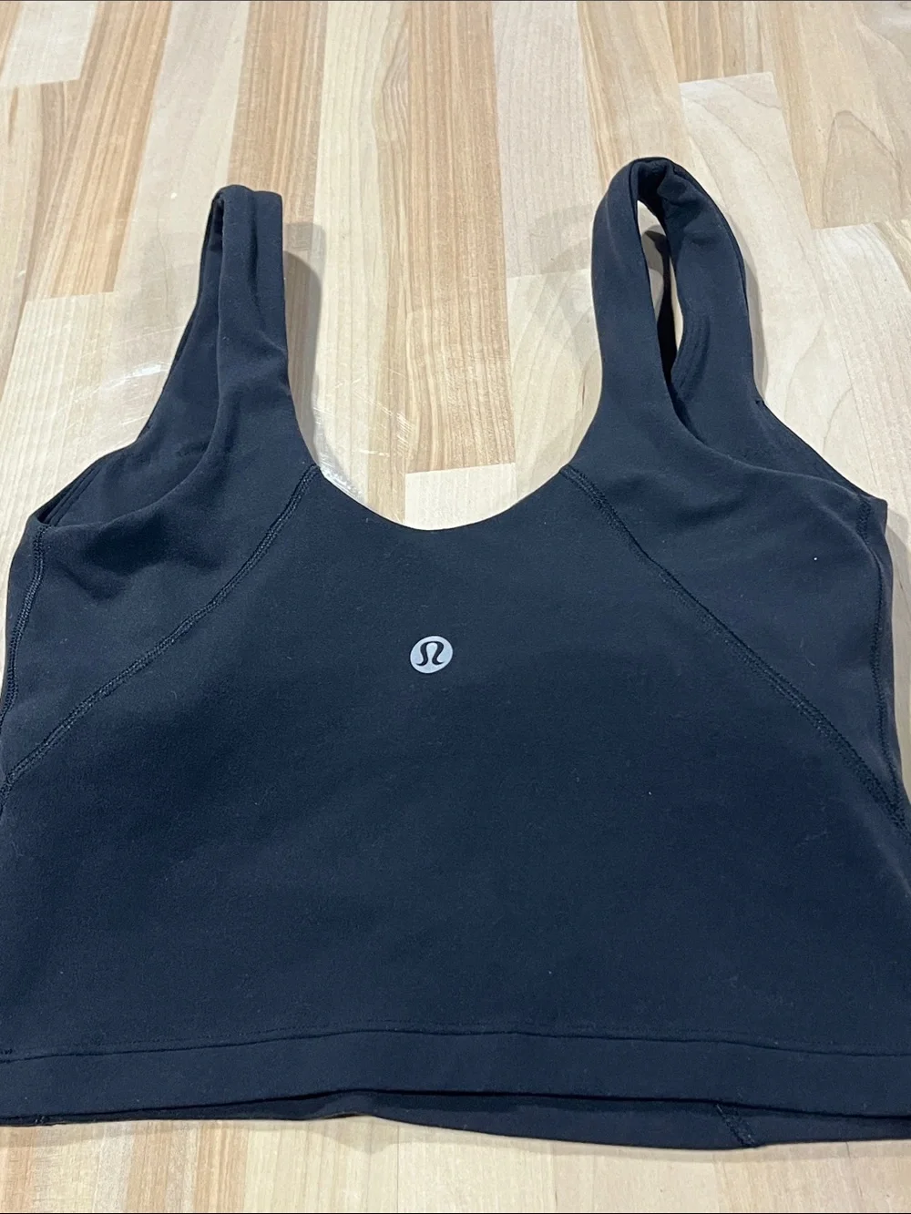 lululemon athletica Black V-Neck Cropped Sports Tank